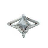 1.49ct Grey Kite Diamond 14k White Gold Datura Ring