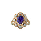 OOAK 1.96ct Purple Oval Sapphire and Diamond Ring 14K Yellow Gold
