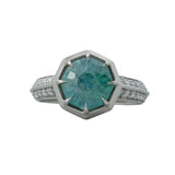 3.28ct Teal Octagon Lucille Ring