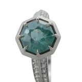 3.28ct Teal Octagon Lucille Ring