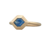1.08ct Milky Blue Sapphire Bezel Set Audrey Ring