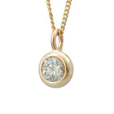 0.80ct Antique Diamond Donut Pendant 14K Yellow Gold
