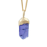 Tanzanite Crystal Pendant 14K Yellow Gold