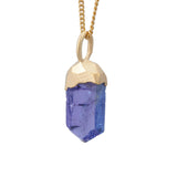 Tanzanite Crystal Pendant 14K Yellow Gold