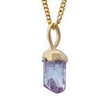 Pink Tanzanite Crystal Pendant 14K Yellow Gold