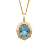 0.84ct Aquamarine Audrey Pendant 14K Yellow Gold