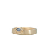Grey Hexagon Spinel Engraved Riley Band 14K Yellow Gold