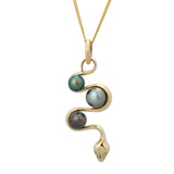 Pearl Snake Pendant 14K Yellow Gold