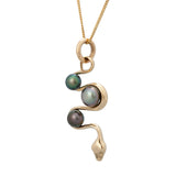 Pearl Snake Pendant 14K Yellow Gold