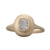 1.01ct Icey Light Pink Diamond Bezel Set Ring 14k Yellow Gold