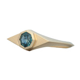Teal Octagon Sapphire Joelle Band 14k Yellow Gold