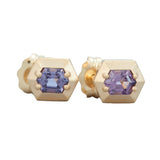 Audrey Lavender Grey Spinel Studs 14K Yellow Gold