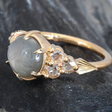 14k yellow gold Juniper Ring grey star sapphire