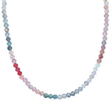 Faceted Spinel Beaded Necklace 14K Yellow Gold