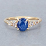 14k Yellow Gold Althea ring with Banded Milky Blue Sapphire