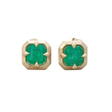 Emerald Audrey studs 14K Yellow Gold