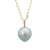 Simple Tahitian Pearl Pendant 14k Yellow Gold