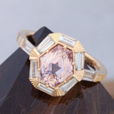 Customized Peach Sapphire Ascent Ring OOAK