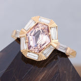 Customized Peach Sapphire Ascent Ring OOAK