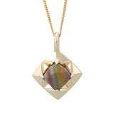 Quilt square with Yuba stone 14K Yellow Gold