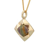 Quilt square with Yuba stone 14K Yellow Gold