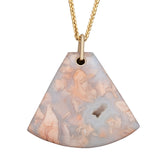 Cotton Candy Agate Pendant 14K Yellow Gold