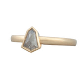 0.57ct Rosecut Salt and Pepper Shield Kite Diamond Patience 14K Yellow Gold