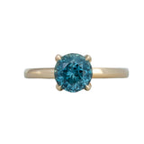 1.68ct Perfect Blue Montana Sapphire Morning Glory 14K Yellow Gold