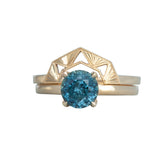 1.68ct Perfect Blue Montana Sapphire Morning Glory 14K Yellow Gold