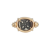 Ionia Miletos Spinning Coin Ring with Champagne Diamonds 14K Yellow Gold