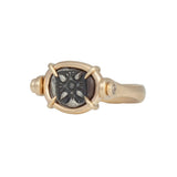Ionia Miletos Spinning Coin Ring with Champagne Diamonds 14K Yellow Gold