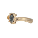 Ionia Miletos Spinning Coin Ring with Champagne Diamonds 14K Yellow Gold