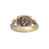 Ionia Miletos Spinning Coin Ring with Champagne Diamonds 14K Yellow Gold