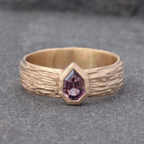 14k Yellow Gold Whiskey Sapphire Elder Ring