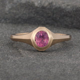 14k Yellow Gold Tenebrescent Sapphire Prudence Ring