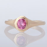 14k Yellow Gold Tenebrescent Sapphire Prudence Ring