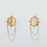 OOAK Lodestar Earrings with Golden Rutile Quartz