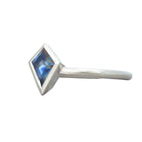 14k White Gold Bi Color Kite Sapphire Patience Ring