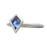 14k White Gold Bi Color Kite Sapphire Patience Ring