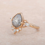 Pear Diamond Rosecut Datura Ring