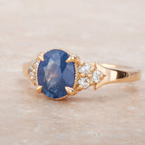 Blue Opalescent Sapphire Caraway Ring