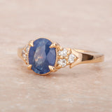 Blue Opalescent Sapphire Caraway Ring