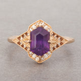 14k Purple Sapphire Hollyhock Ring