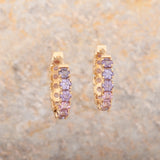 Large Spinel Eternity Hoops in 14k Yellow Gold