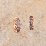 Small Grey Spinel Hoops in Rose Gold