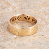 14k White Gold "Make Old Bones With Me" Band